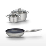 ELO Lot Poêle 24cm & 2 Faitouts 16/20cm Elo Profi Therm Platinum
