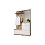 Voir la diapositive 3 : BEST MOBILIER Thea - meuble d'entrée - effet bois et blanc - 135 cm - style scandinave