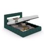 Voir la diapositive 1 : CONCEPT USINE Lit nuage coffre LED 140x190cm velours vert OMAHA