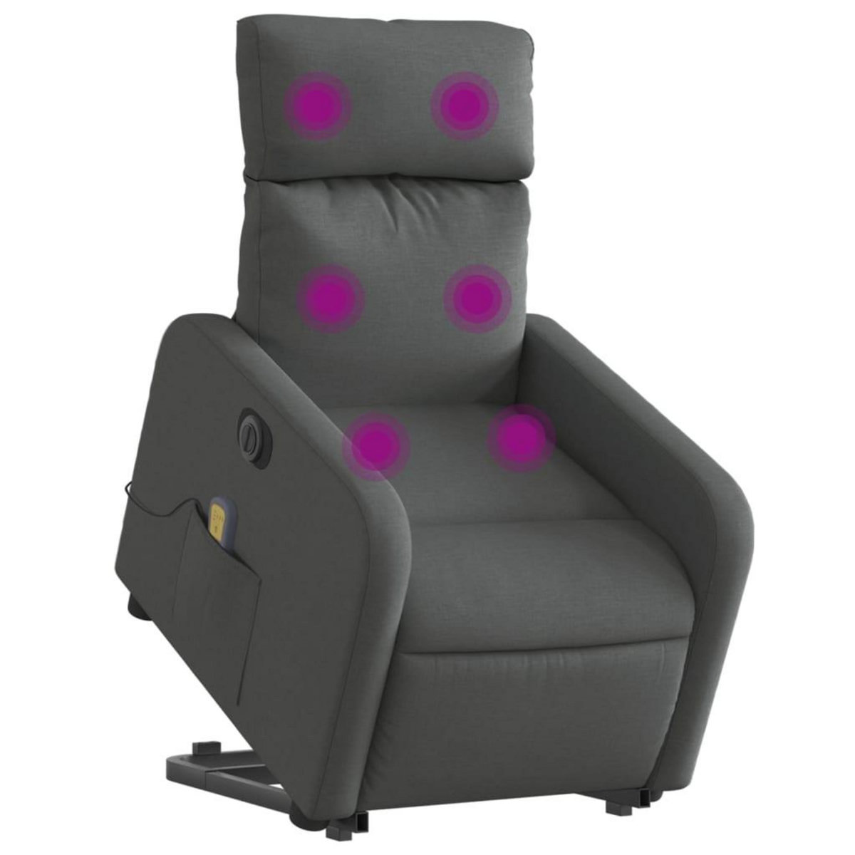 VIDAXL Fauteuil inclinable de massage electrique Gris fonce Tissu