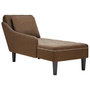 Voir la diapositive 1 : VIDAXL Fauteuil long avec coussin et accoudoir droit marron similicuir
