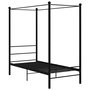 Voir la diapositive 2 : VIDAXL Cadre de lit a baldaquin sans matelas noir metal 90x200 cm