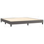 Voir la diapositive 4 : VIDAXL Sommier a lattes de lit avec matelas Gris 200x200 cm Similicuir