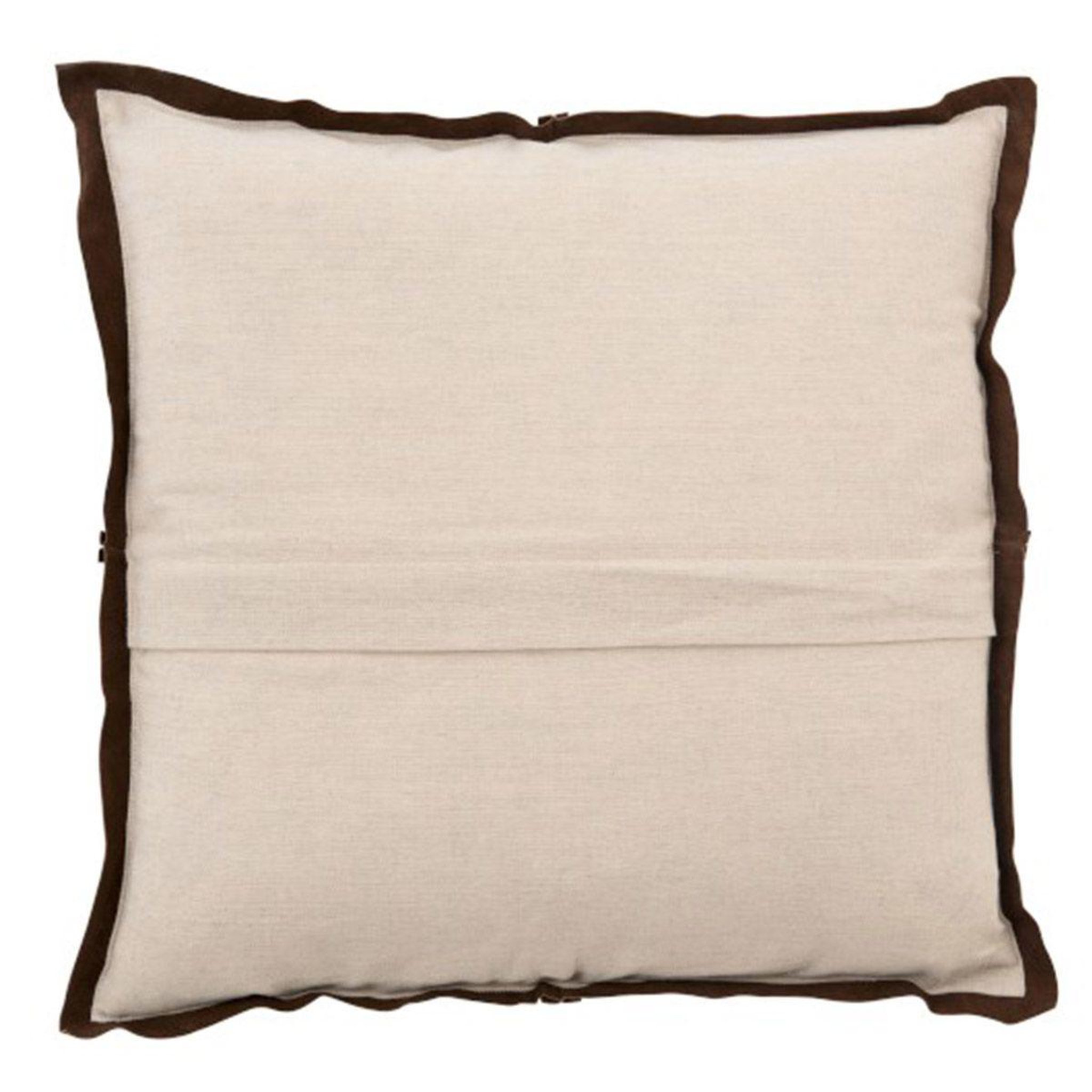 Voir la diapositive 2 : J-LINE Coussin Déco en Cuir  Reklan  45x45cm Marron