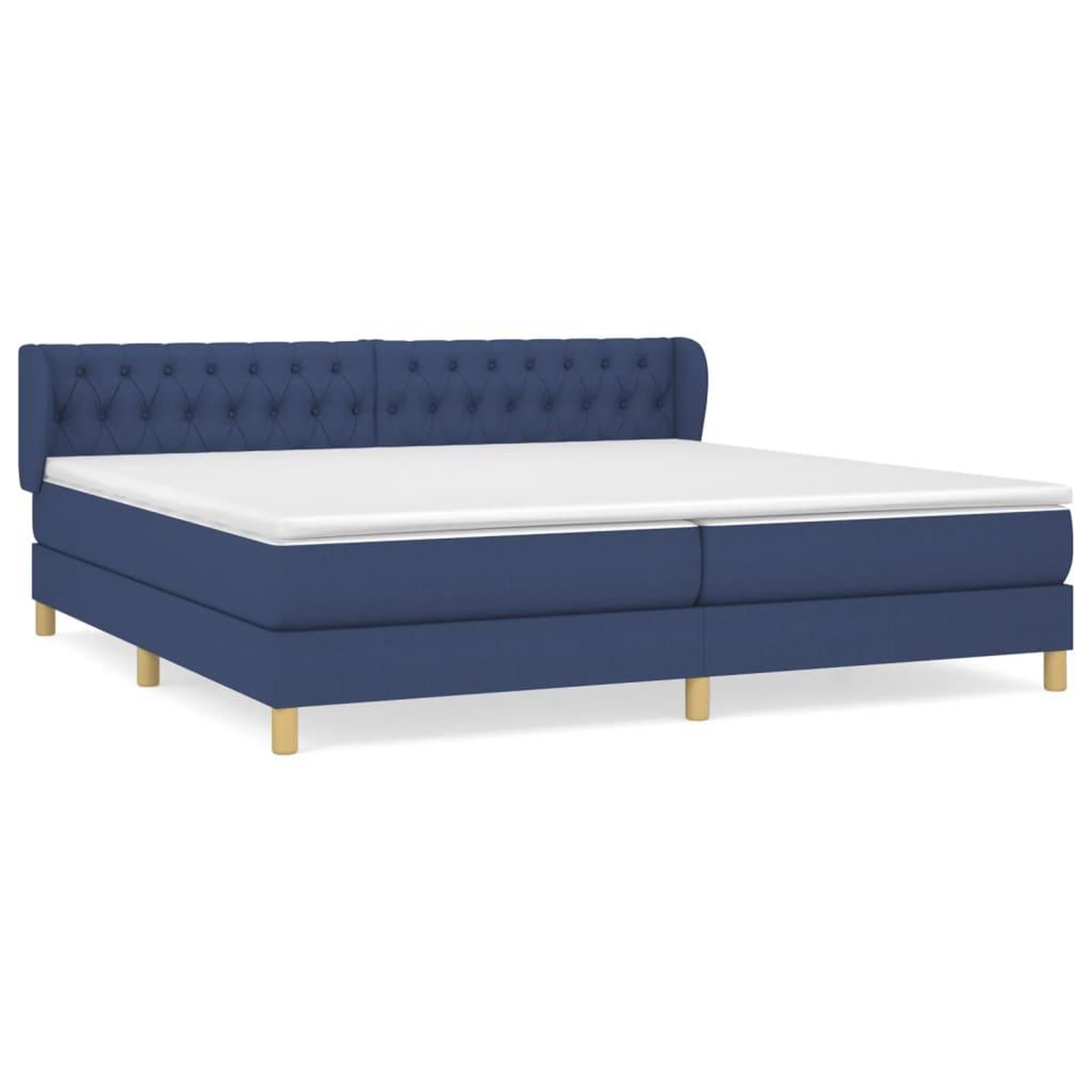 Voir la diapositive 1 : VIDAXL Sommier a lattes de lit avec matelas Bleu 200x200 cm Tissu