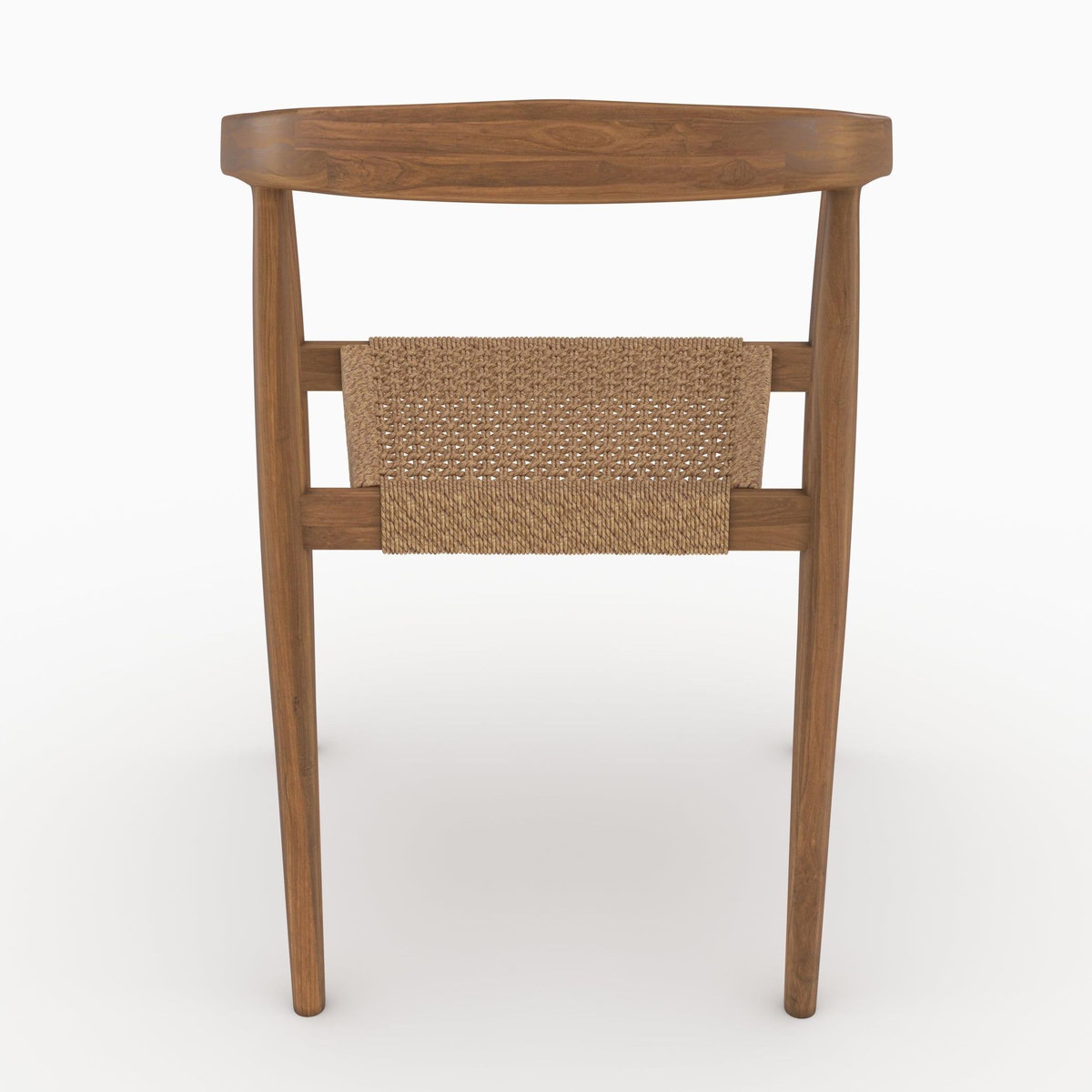 Rendez vous déco Lot de 2 chaises en bois de teck vernis et tissage synthétique-Bali