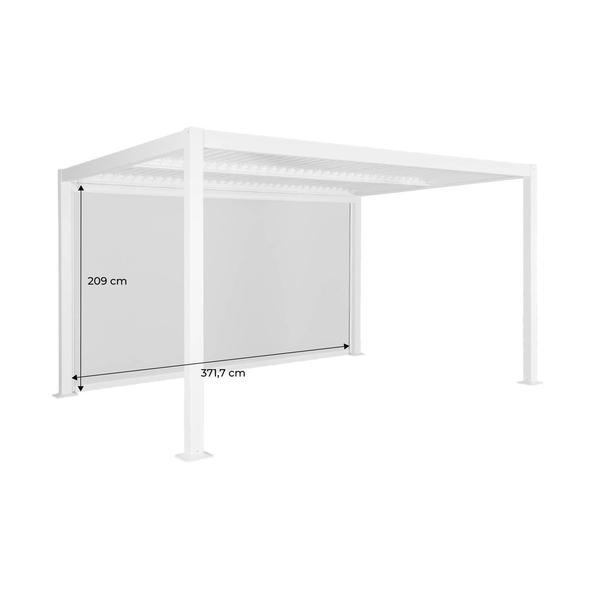 SWEEEK Pergola bioclimatique aluminium et acier 4x3m + 1 store 4m Palace