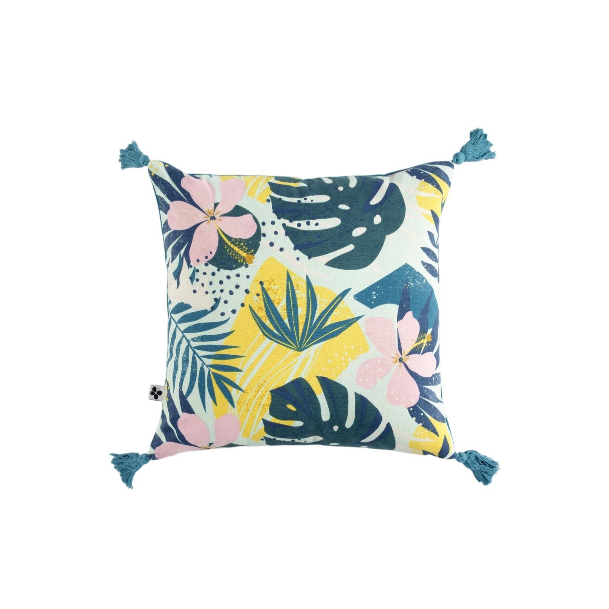 Voir la diapositive 1 : Eden Coussin avec pompons jasmin design et moderne