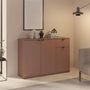 Voir la diapositive 2 : MARKET24 Commode - GANYMEDE - 3 portes - 1 tiroir - Terracotta - 119,8 x 34,1 x 82,3 cm