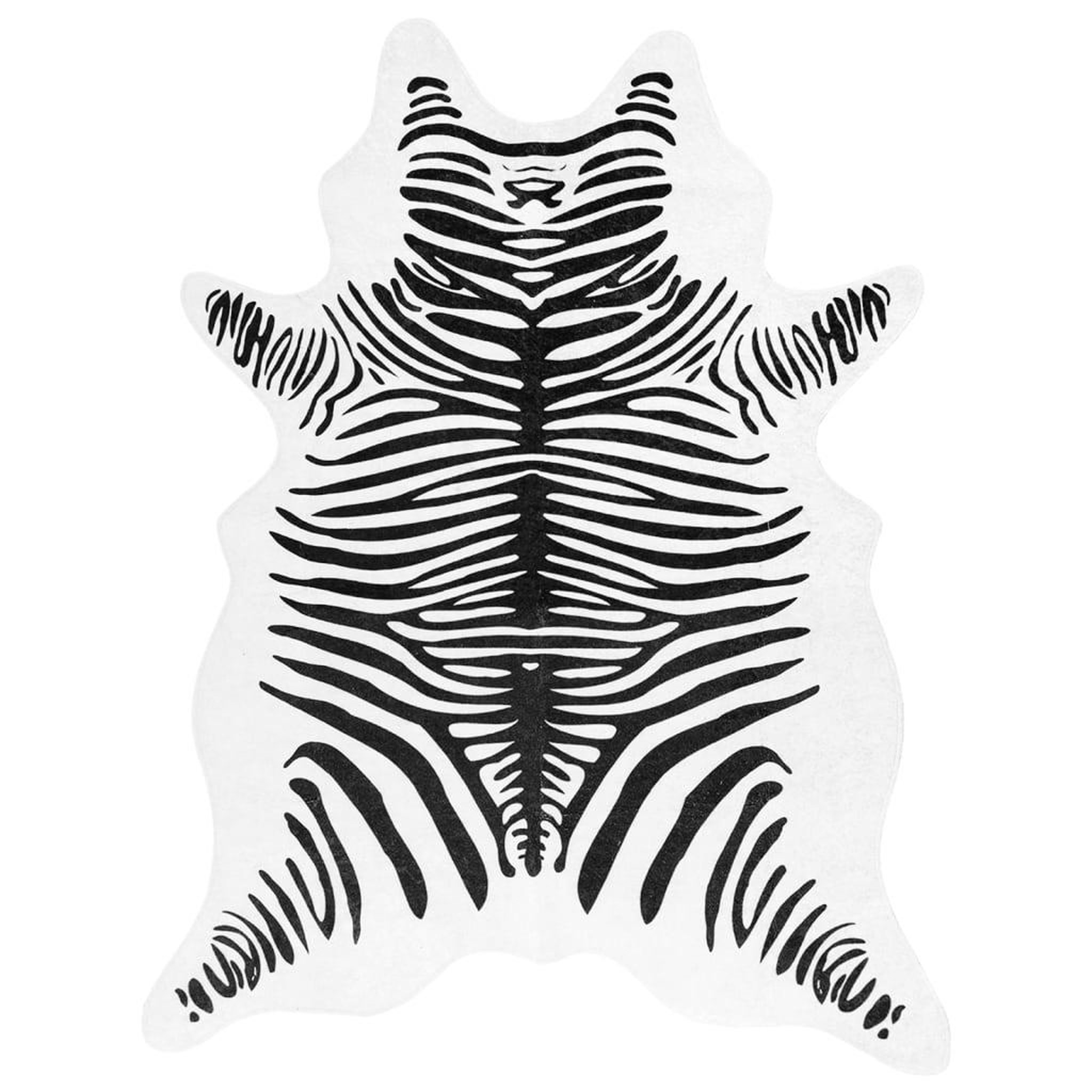 Voir la diapositive 2 : VIDAXL Tapis noir et blanc 120x170 cm motif zebre lavable antiderapant