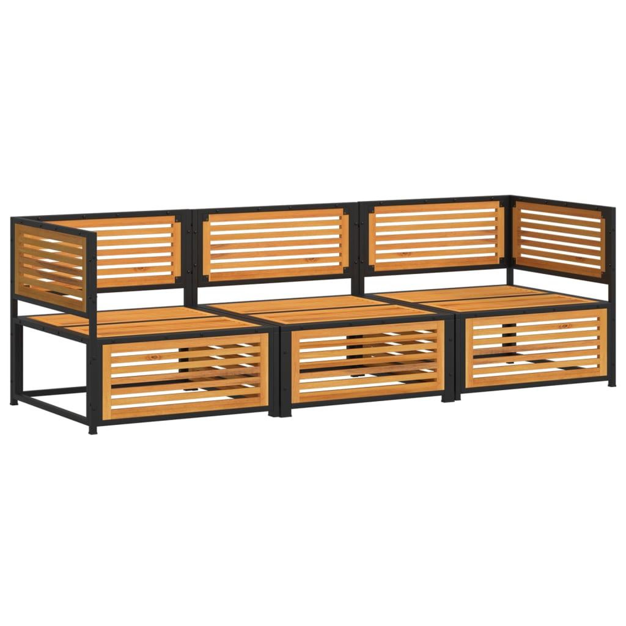Voir la diapositive 3 : VIDAXL Salon de jardin avec coussins 3 pcs bois massif d'acacia