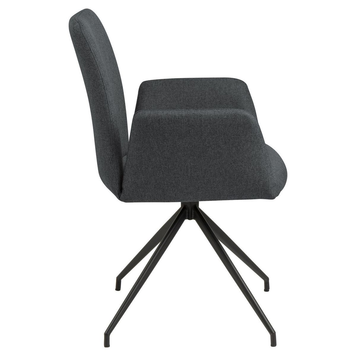 TOILINUX Fauteuil de table Lou en tissu - Gris foncé