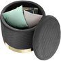 Voir la diapositive 3 : tectake Pouf coffre de rangement aspect velours COCO matelassé
