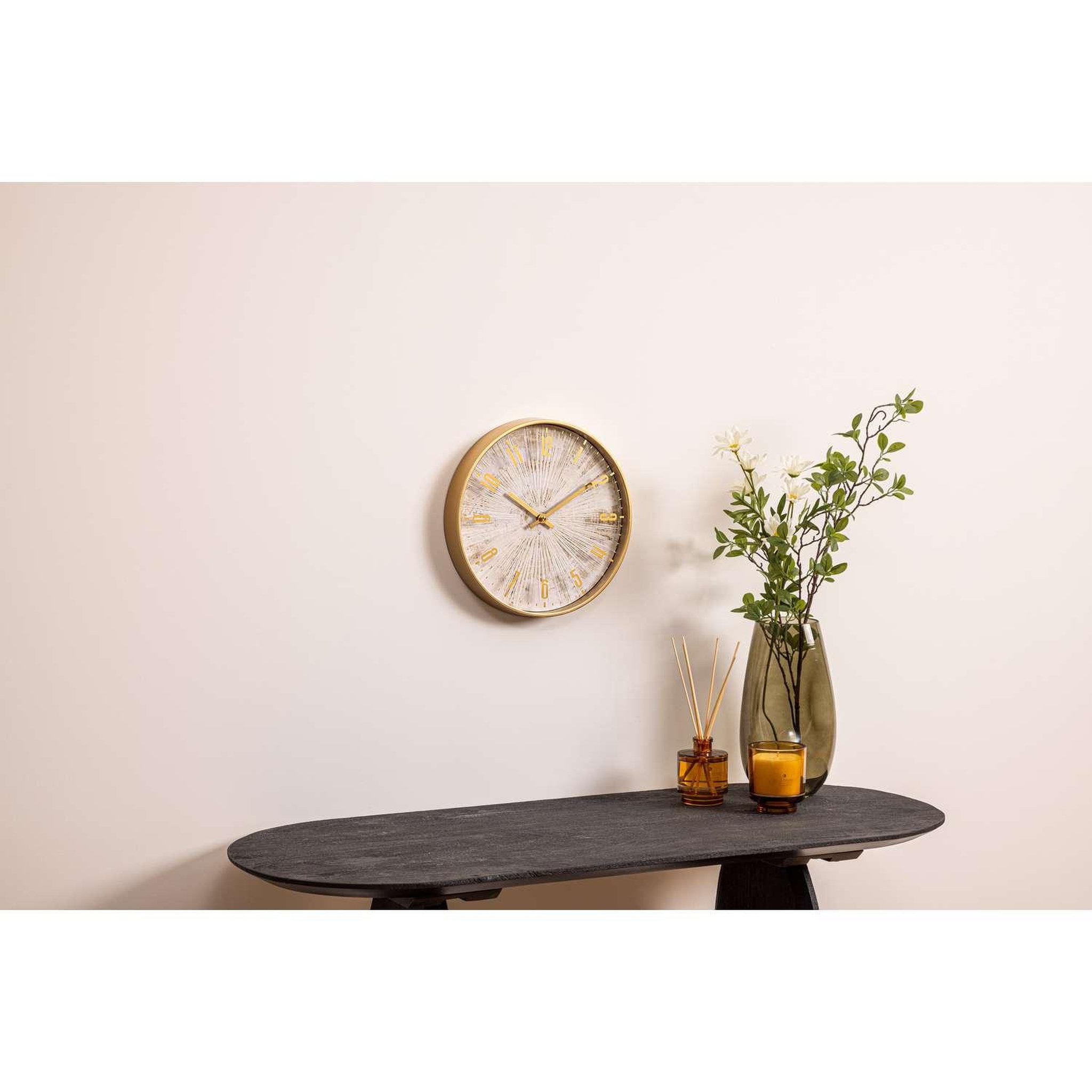 Voir la diapositive 2 : ATMOSPHERA Horloge effet patiné - diam 30 cm - gris et doré