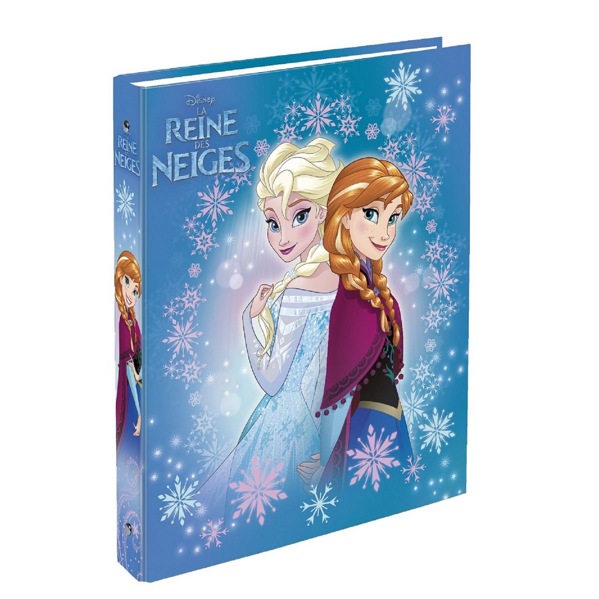 DISNEY Classeur rigide A4 dos 40mm Reine des neiges bleu Anna et Elsa