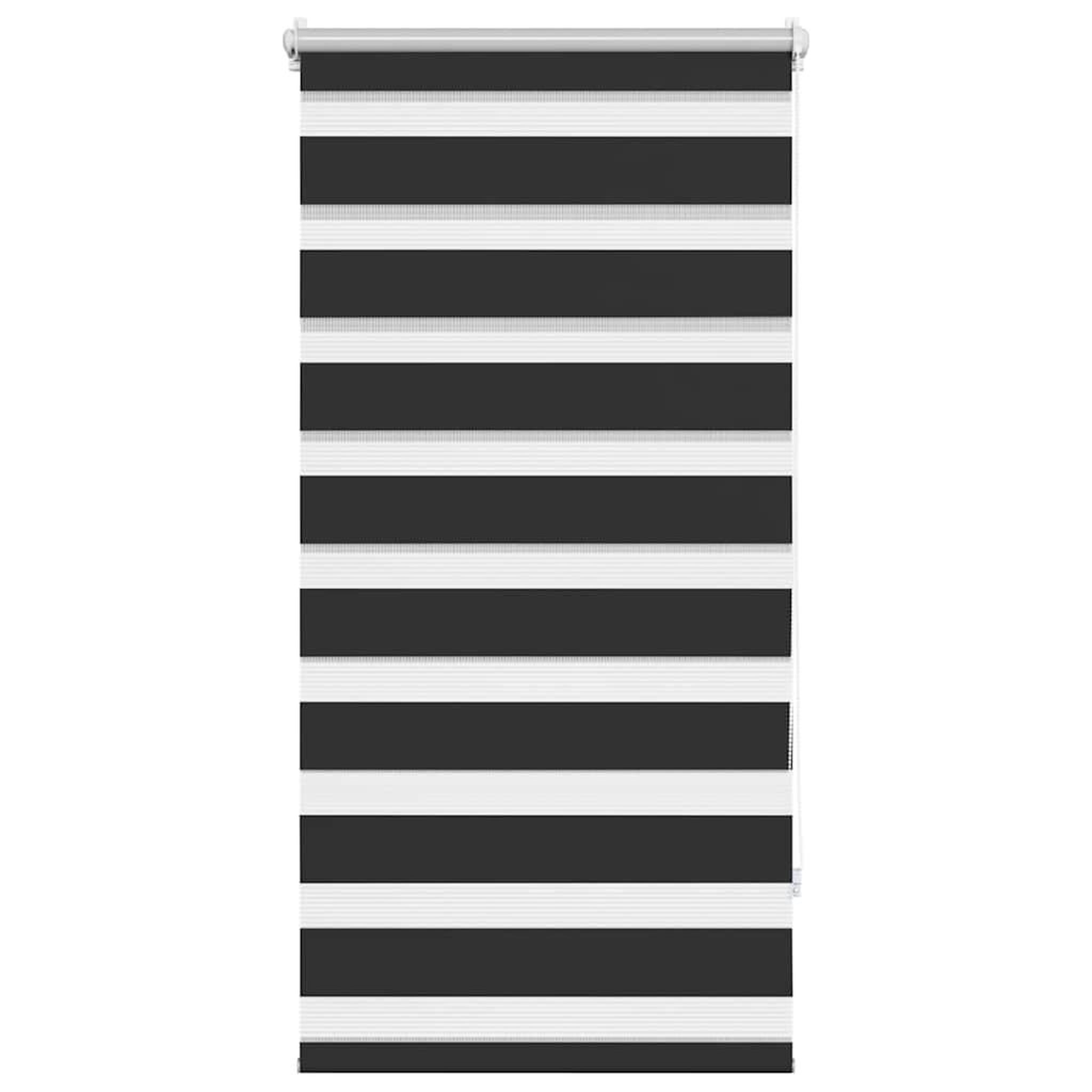 VIDAXL Store venitien zebre 80,9 x 150 cm, largeur du tissu 76,7 cm, noir