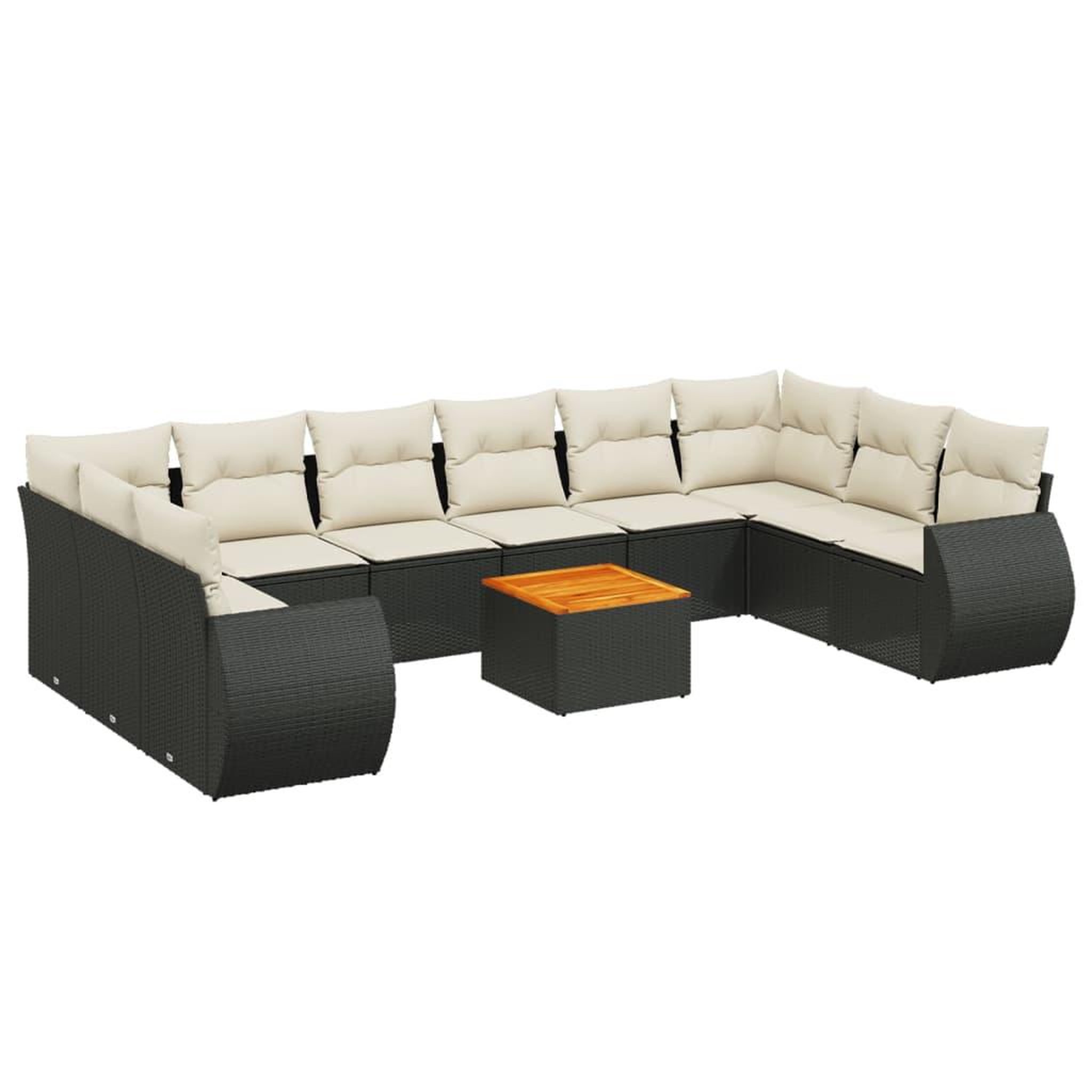 Voir la diapositive 2 : VIDAXL Salon de jardin 11 pcs avec coussins noir resine tressee