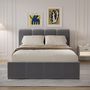 Voir la diapositive 2 : CONCEPT USINE Lit nuage coffre 140x190cm velours gris BALTIMORE