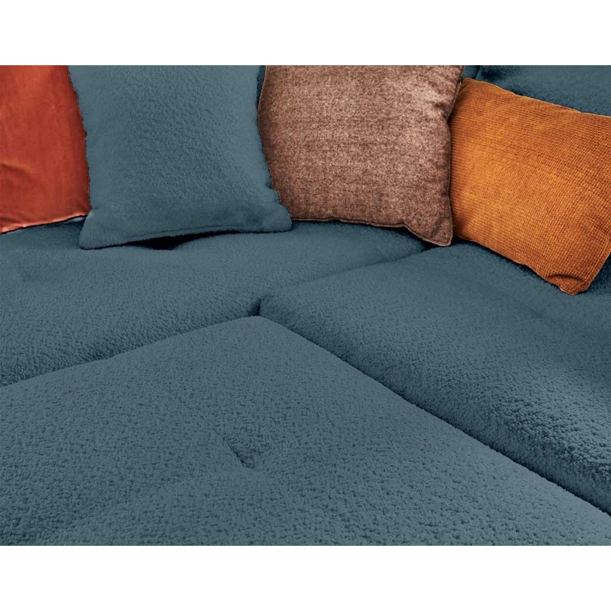 LISA DESIGN Rune - canapé d'angle gauche - 4 places - avec pouf d'appoint - en tissu bouclette