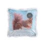 Voir la diapositive 3 : Paris Prix Coussin Déco Velours  Écureuil  40x40cm Bleu