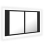 Voir la diapositive 2 : VIDAXL Armoire a miroir de salle de bain LED Noir 80x12x45 Acrylique