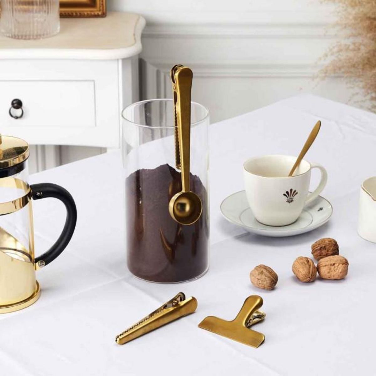 Paris Prix Lot de 3 Ustensiles à Café  Royal  7cm Or