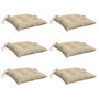 Voir la diapositive 3 : VIDAXL Coussins de chaise lot de 6 beige 40x40x7 cm tissu oxford