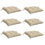 Voir la diapositive 3 : VIDAXL Coussins de chaise lot de 6 beige 40x40x7 cm tissu oxford