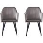 Voir la diapositive 1 : Habitat et Jardin Lot de 2 chaises  Velma  en velours avec accoudoirs - Gris