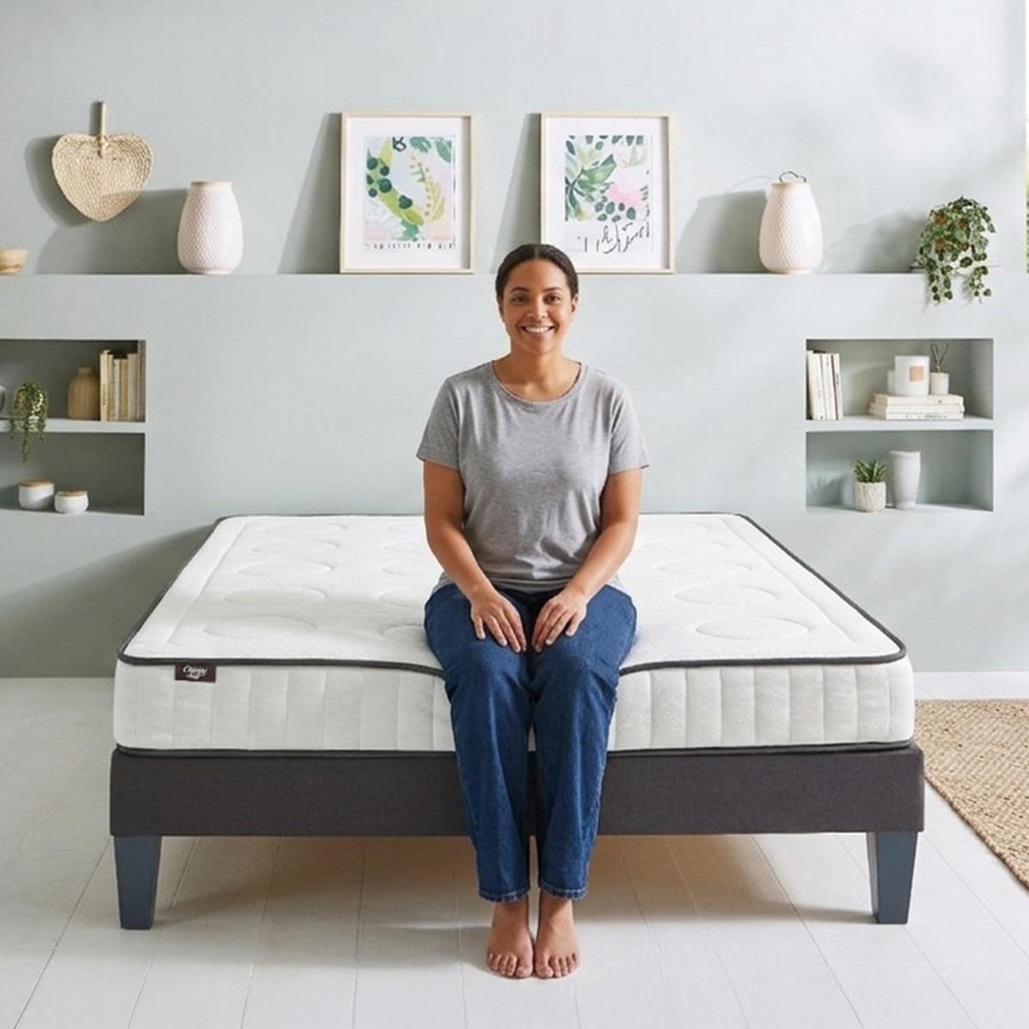 Voir la diapositive 2 : OLYMPE LITERIE Olympe literie | ensemble cristal | matelas mémoire de forme + sommier bois