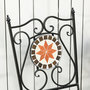 Voir la diapositive 4 : OUTSUNNY Ensemble bistro 2 places 3 pièces style fer forgé mosaïque céramique motif rose des vents chaises pliables métal époxy noir
