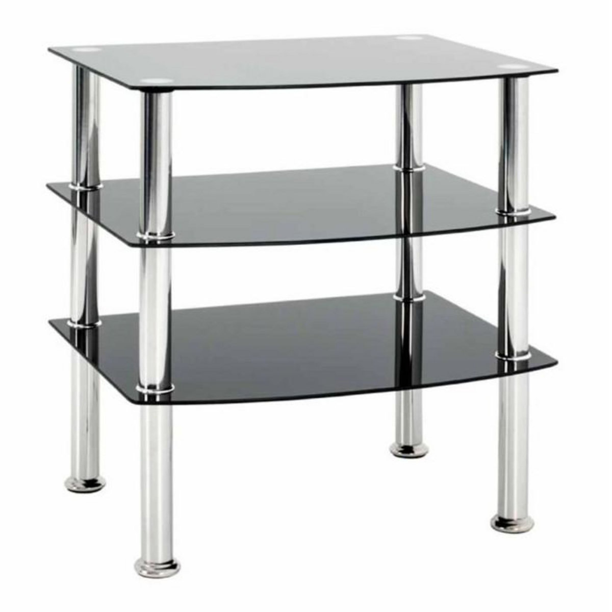 Paris Prix Table d'Appoint en Verre  Gaïa  59cm Noir