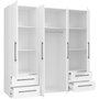 Voir la diapositive 5 : MARKET24 Armoire - Blanc mat - 4 portes battantes - L205,9 x P58,8 x H 200cm - MOKKARIS