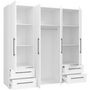 Voir la diapositive 5 : MARKET24 Armoire - Blanc mat - 4 portes battantes - L205,9 x P58,8 x H 200cm - MOKKARIS