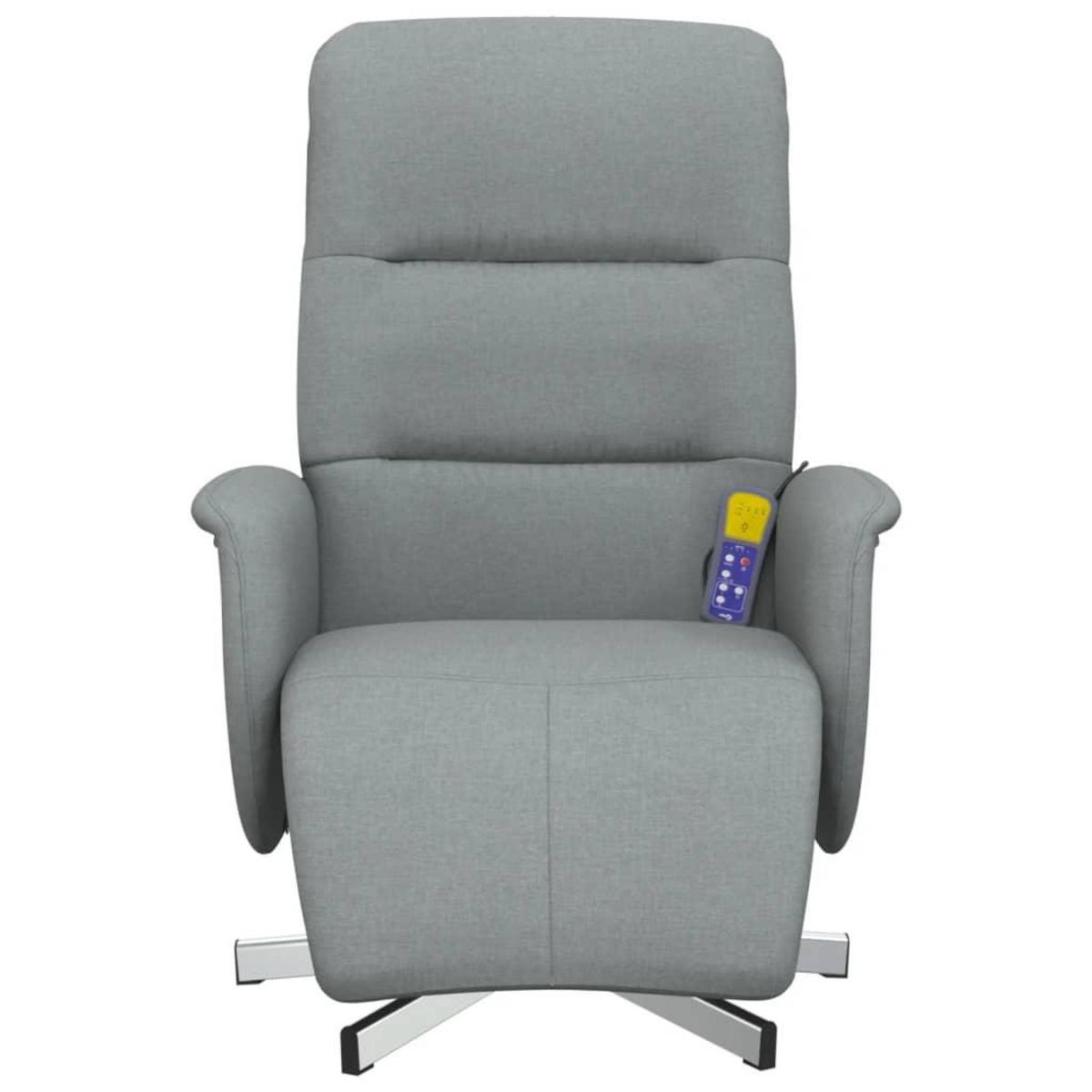 VIDAXL Fauteuil inclinable de massage et repose-pieds gris clair tissu