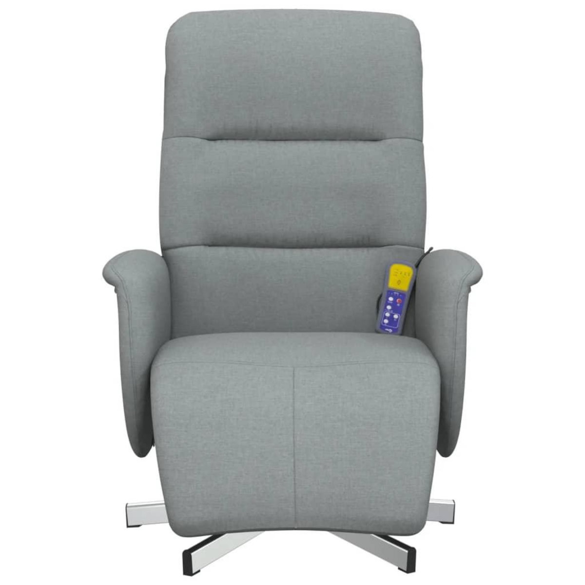 VIDAXL Fauteuil inclinable de massage et repose-pieds gris clair tissu