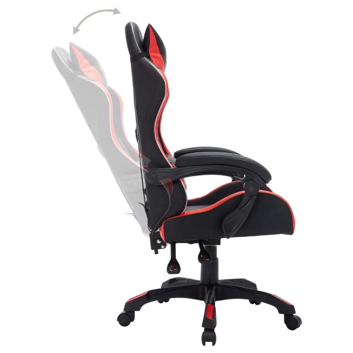 VIDAXL Fauteuil de jeux video avec LED RVB Rouge et noir Similicuir