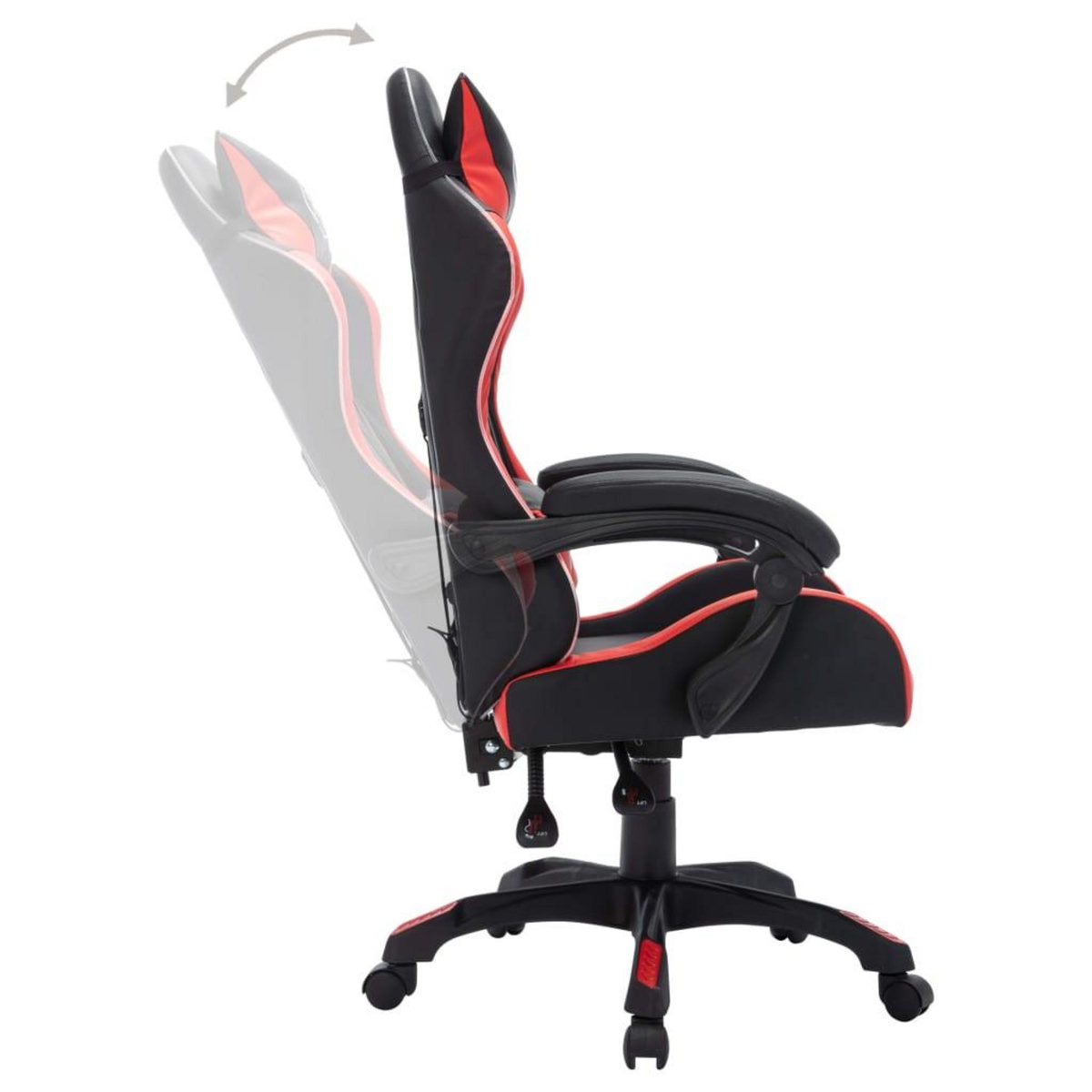 VIDAXL Fauteuil de jeux video avec LED RVB Rouge et noir Similicuir