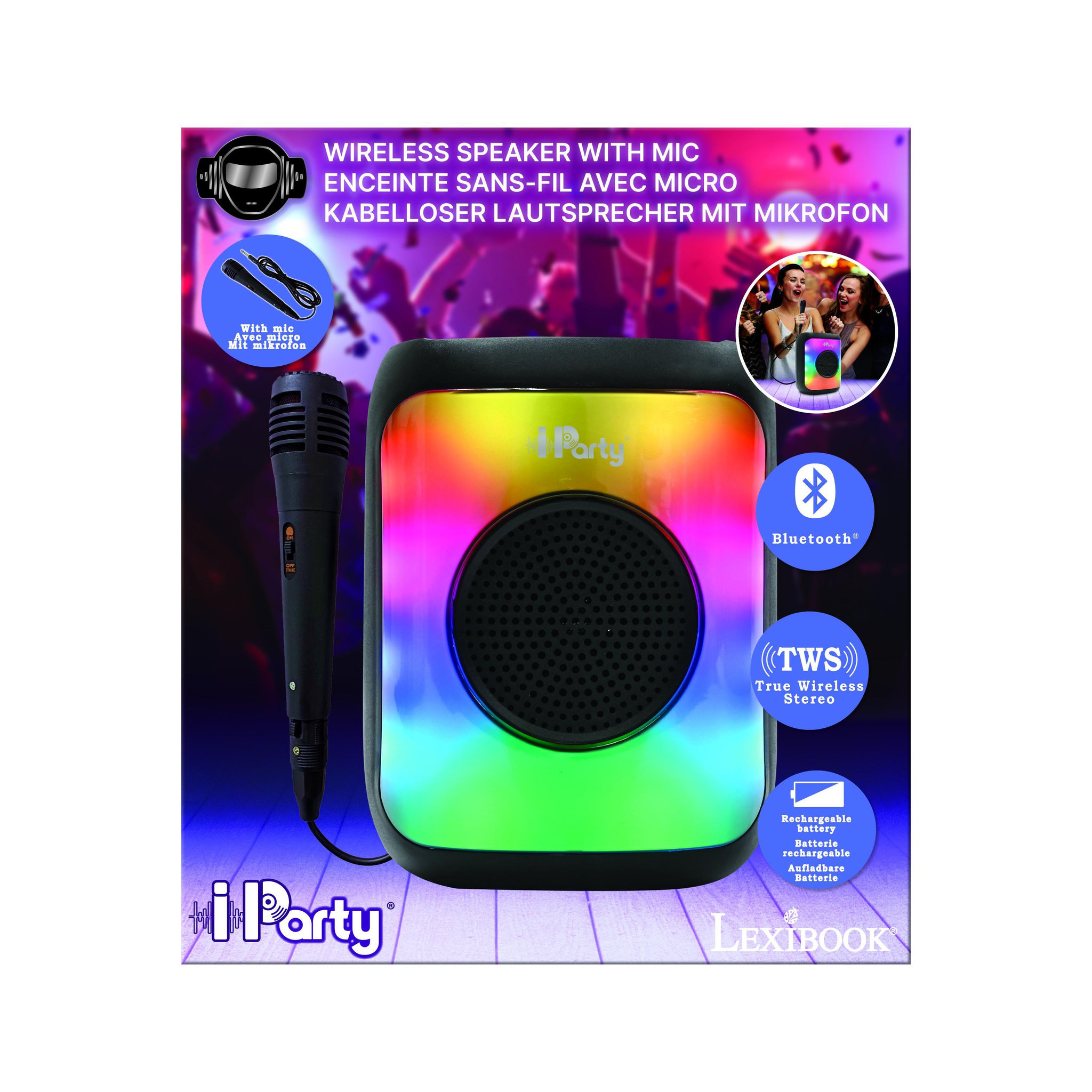 Voir la diapositive 3 : Lexibook Petite Enceinte Bluetooth® lumineuse effet flammes multicolores avec micro