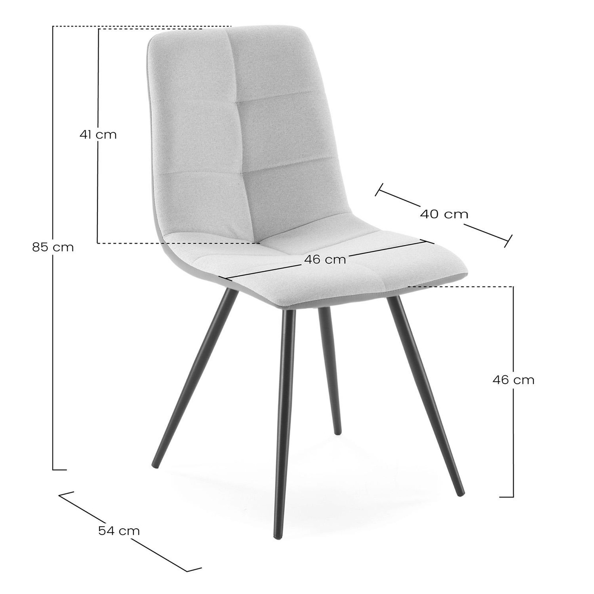 Voir la diapositive 6 : VS VENTA-STOCK Pack de 2 chaises Praga, tissu et simili cuir Beige