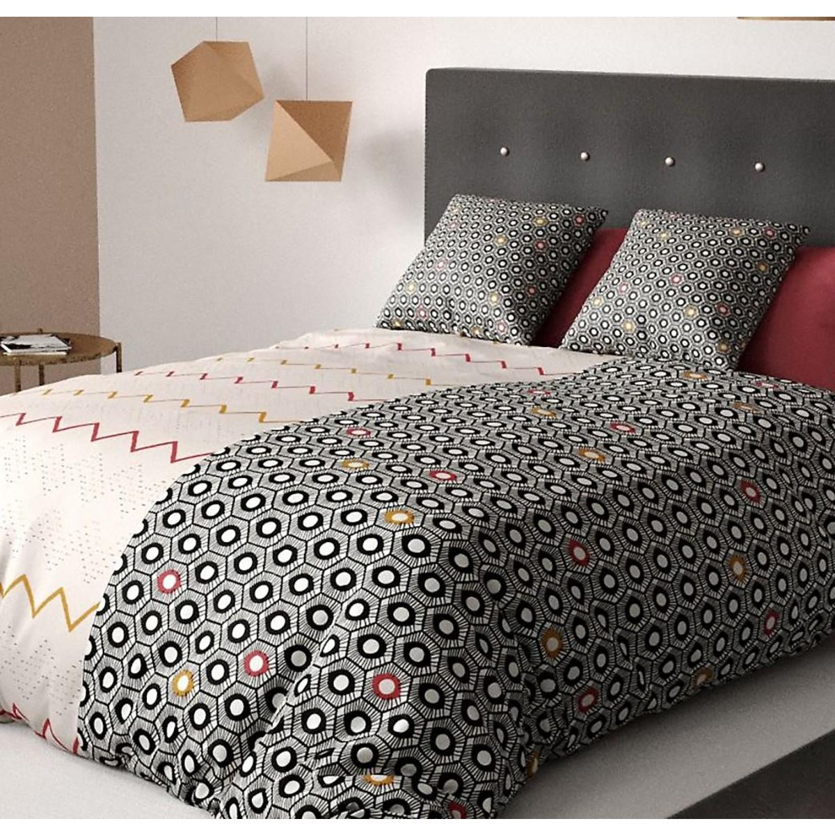 Les Ateliers du Linge Parure housse de couette 100% coton 57fils-himba black