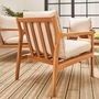 Voir la diapositive 4 : SWEEEK Salon de jardin en bois d'acacia 4 places beige. NALDA. coussins gansés et déhoussables