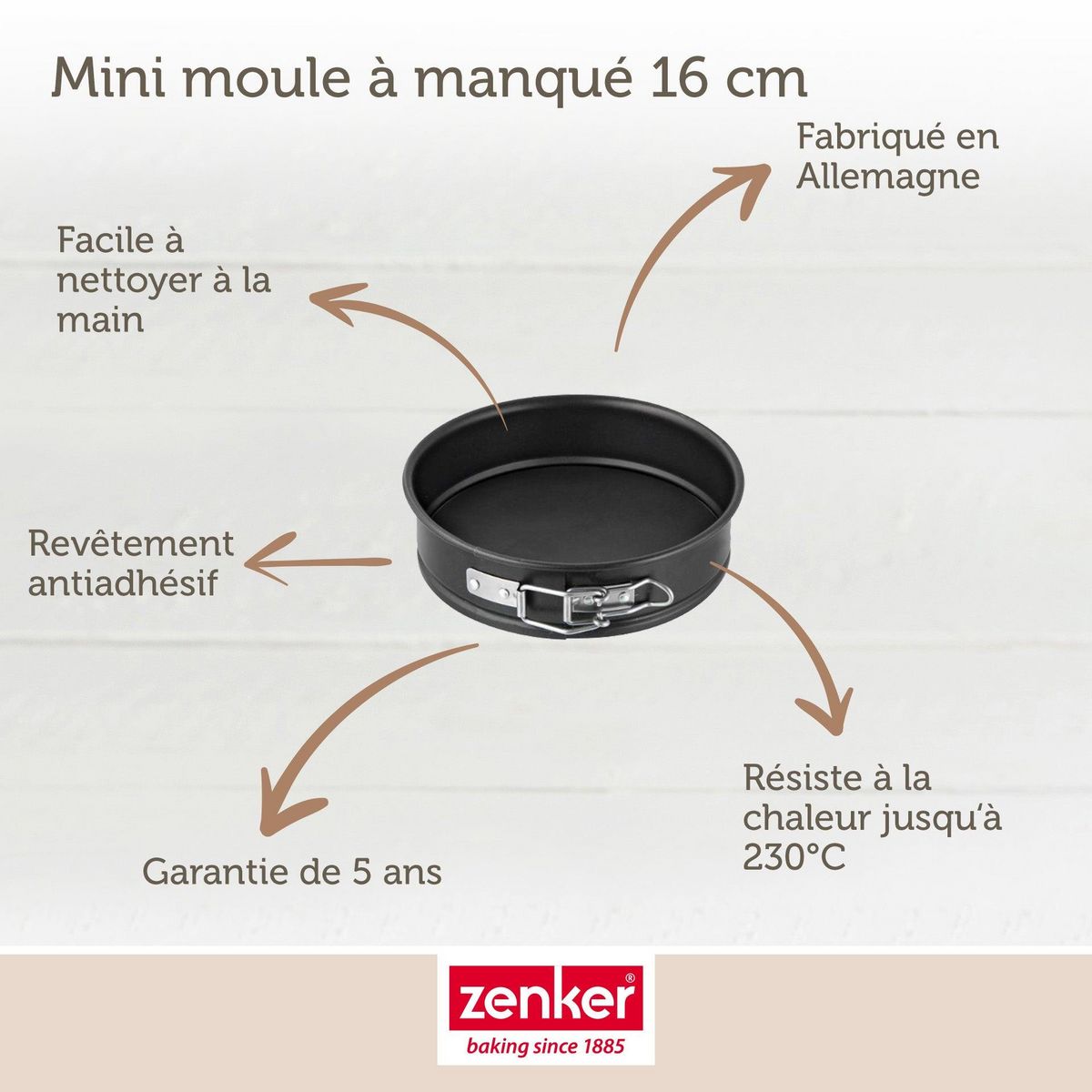 ZENKER Lot de 2 moules à manqué à charnière 16 cm Zenker Spécial Mini