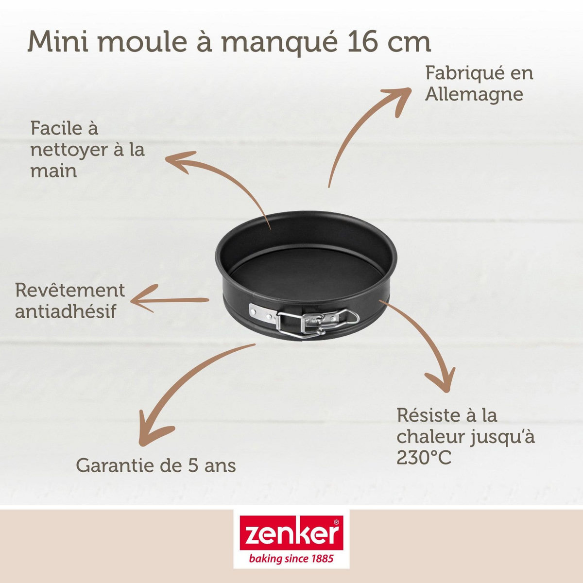 ZENKER Lot de 2 moules à manqué à charnière 16 cm Zenker Spécial Mini