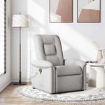 VIDAXL Fauteuil de massage inclinable gris nuage tissu