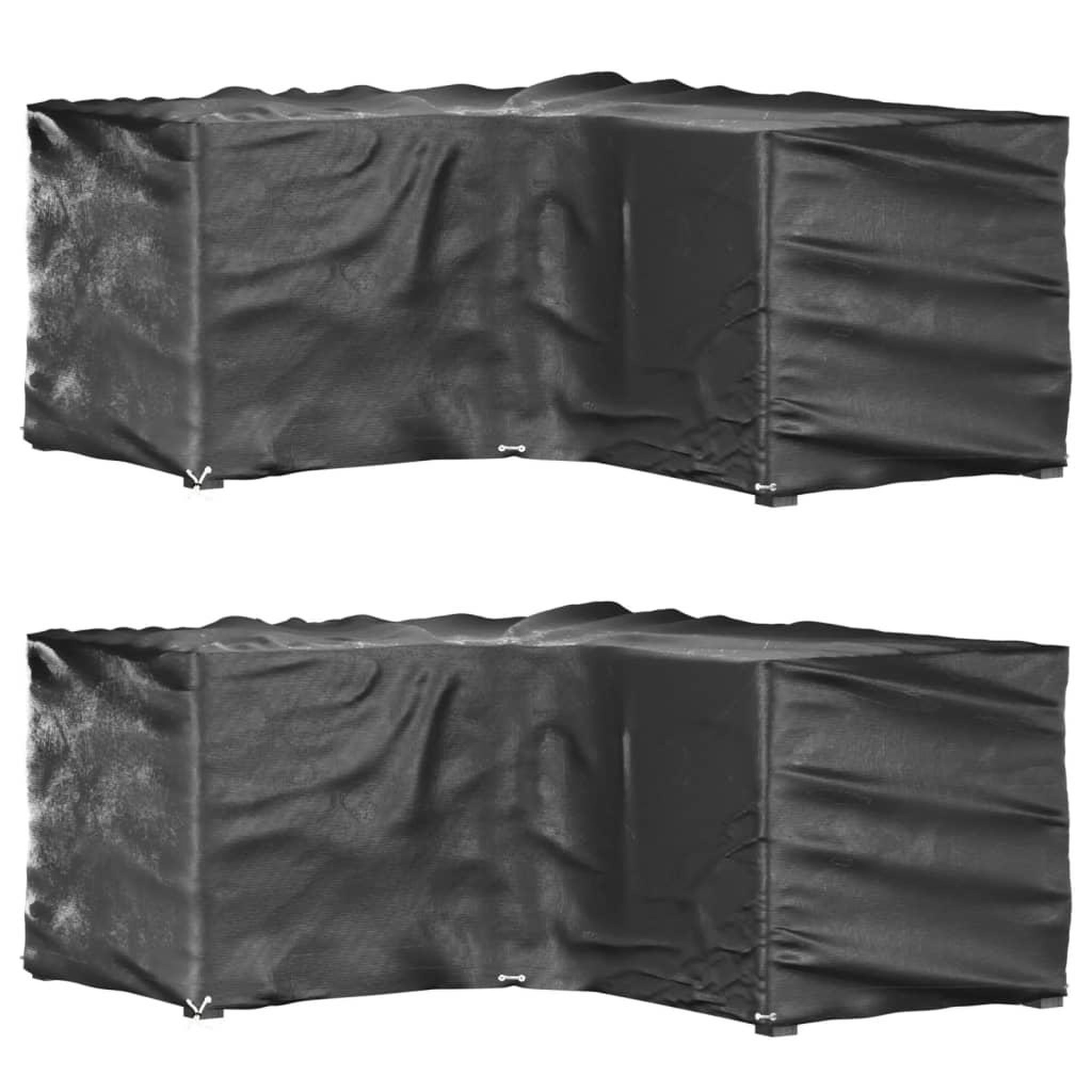 Voir la diapositive 1 : VIDAXL Housses de salon de jardin en forme de L 2 pcs 16 œillets