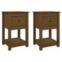 Voir la diapositive 2 : VIDAXL Tables de chevet 2 pcs Marron miel 40x35x61,5 cm Pin solide