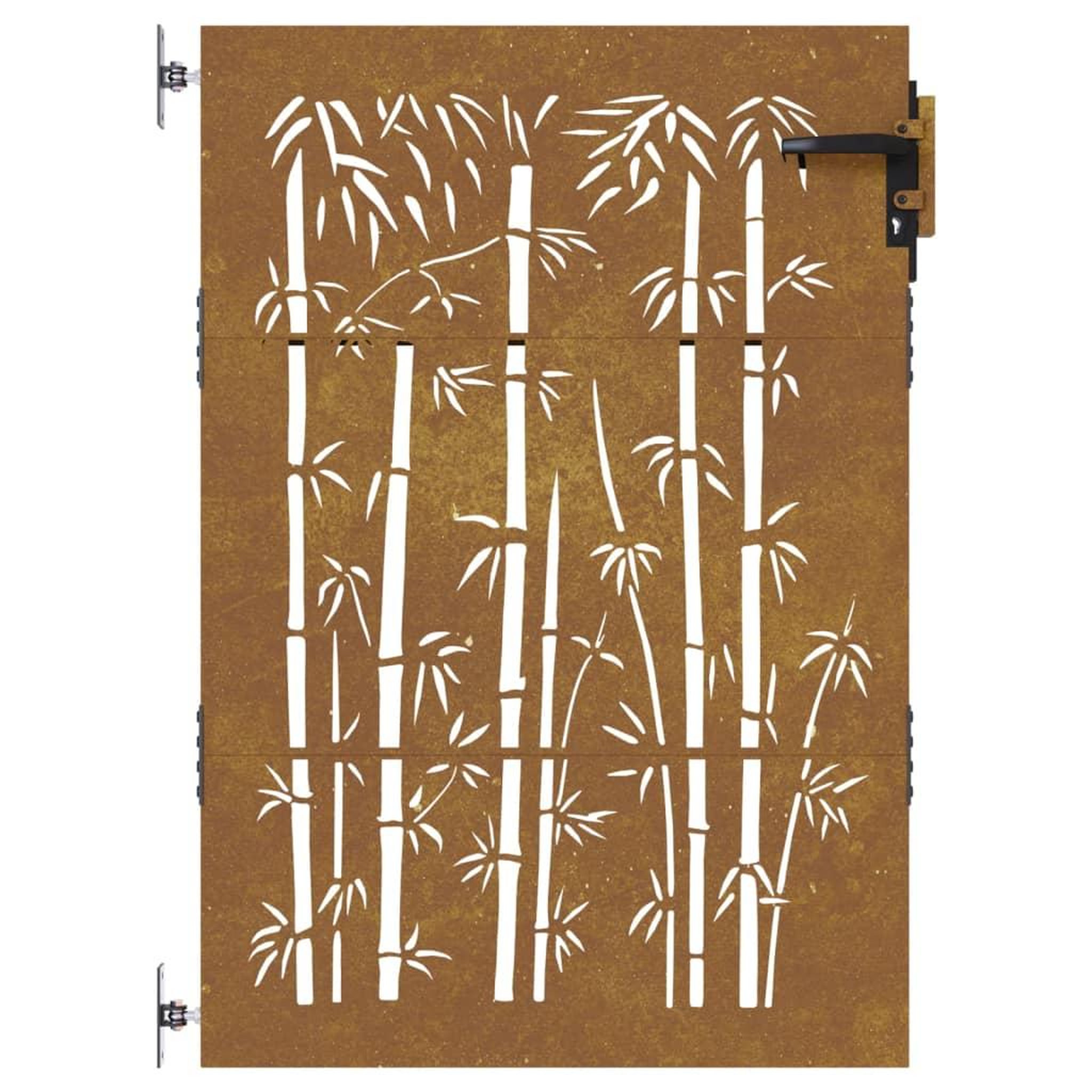 Voir la diapositive 4 : VIDAXL Portail de jardin 85x150 cm acier corten design de bambou