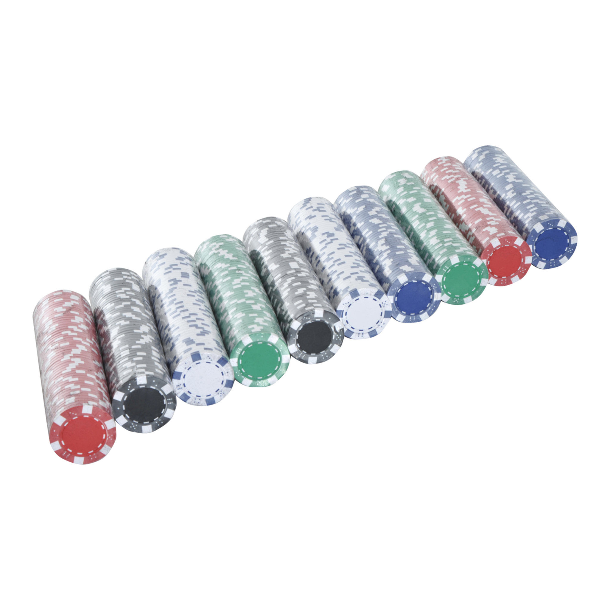 Voir la diapositive 6 : HOMCOM Mallette professionnelle de Poker 500 jetons 2 jeux de cartes 5 dés bouton dealer 2 clés alu