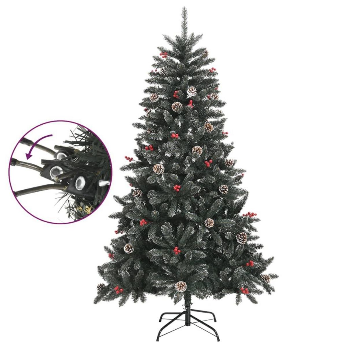 VIDAXL Sapin de Noël artificiel avec support Vert 150 cm PVC